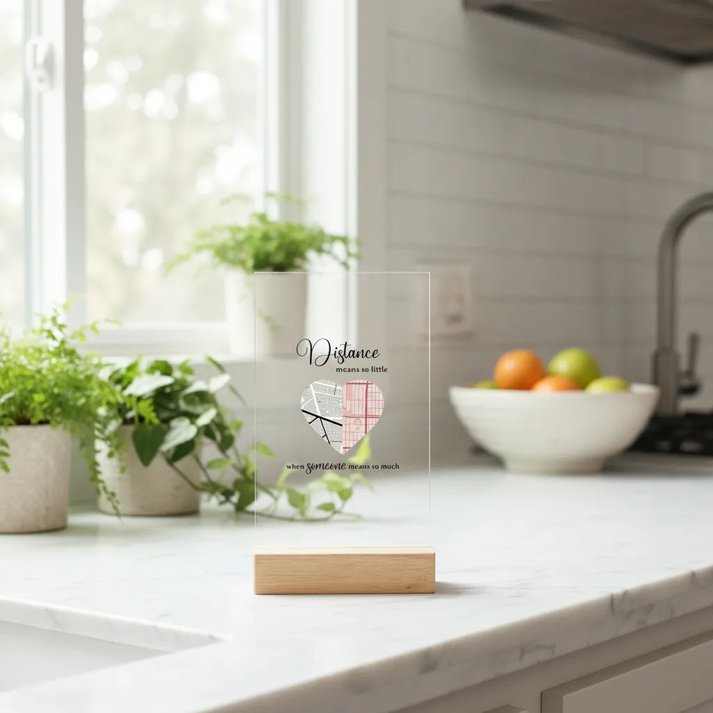 Acrylic Sign with Wooden Stand