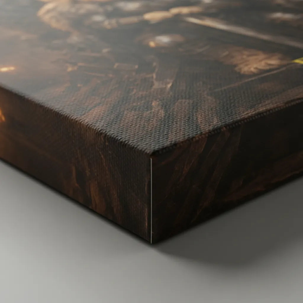 Game-of-Thrones-inspiriertes Haustierportrait auf Leinwand – personalisiert mit Namen.