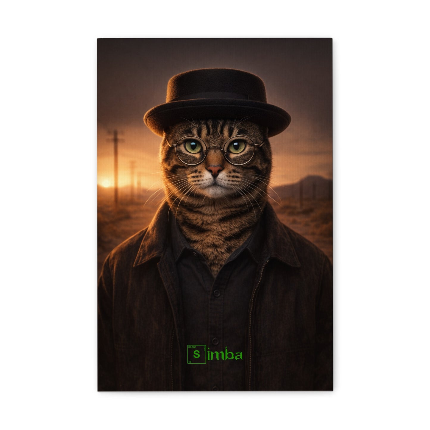 „Heisenberg-Vibe“ Haustierportrait auf Leinwand – personalisiert