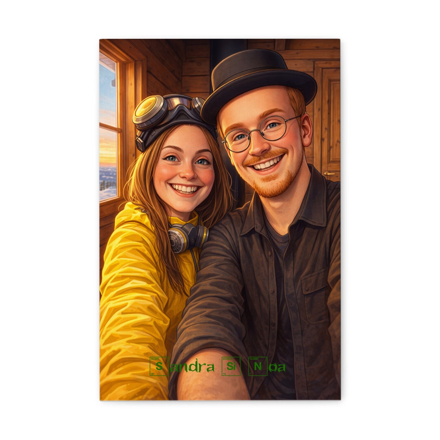 „Heisenberg-Vibe“ Couple-Portrait auf Leinwand – personalisiert