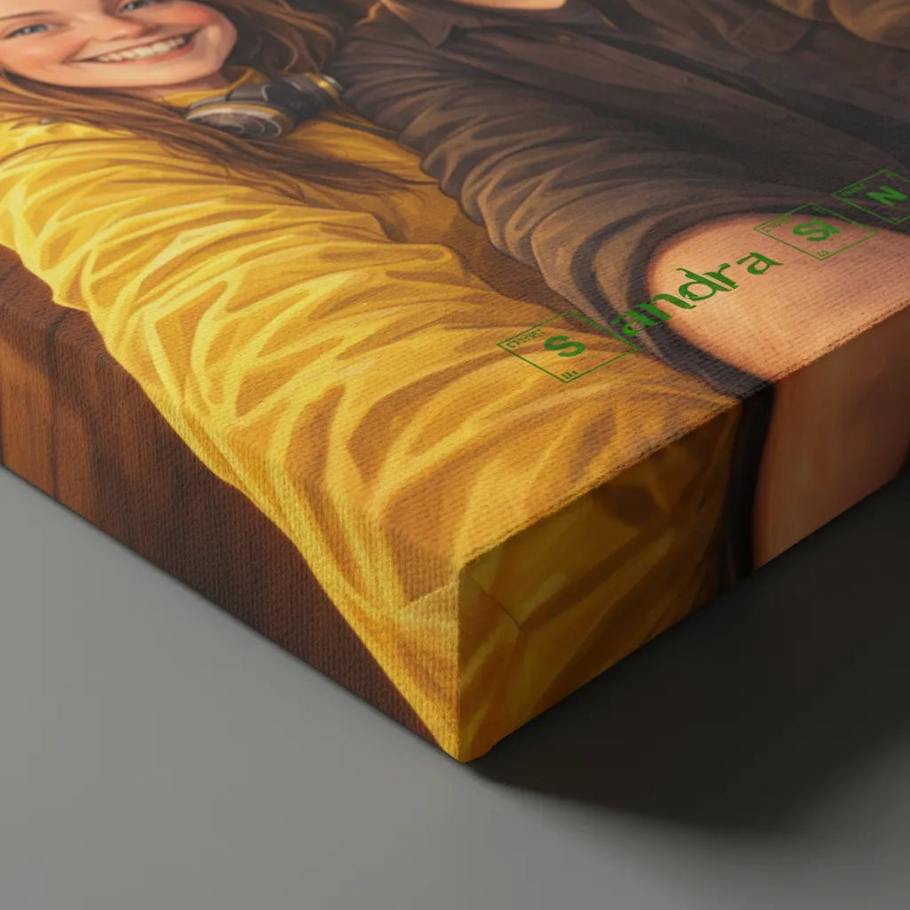 „Heisenberg-Vibe“ Couple-Portrait auf Leinwand – personalisiert