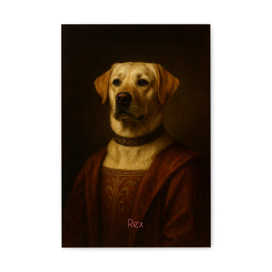 „Noble-Vibe“ Haustierportrait auf Leinwand – personalisiert