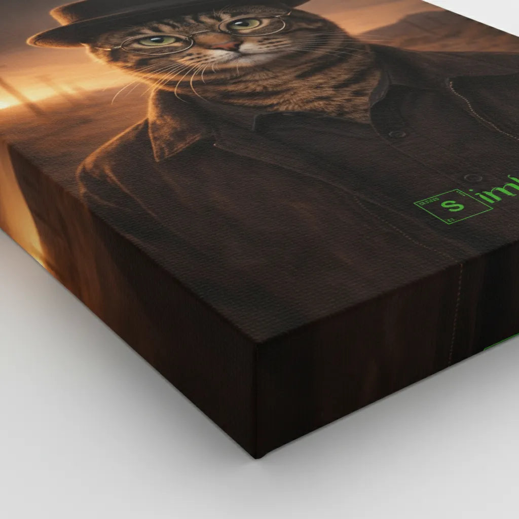 „Heisenberg-Vibe“ Haustierportrait auf Leinwand – personalisiert